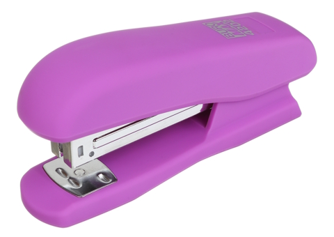 Степлер пластиковий RUBBER TOUCH до 20арк., (скоби №24; 26), фіолетовий, BM.4202-07
