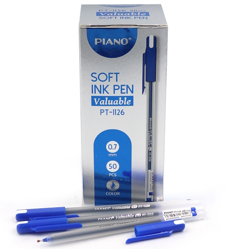 PT-1126 Ручка масляна Piano, 0,7мм, синя, Soft ink Pen