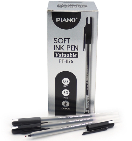 PT-1126 Ручка масляна Piano, 0,7мм,чорна, Soft ink Pen