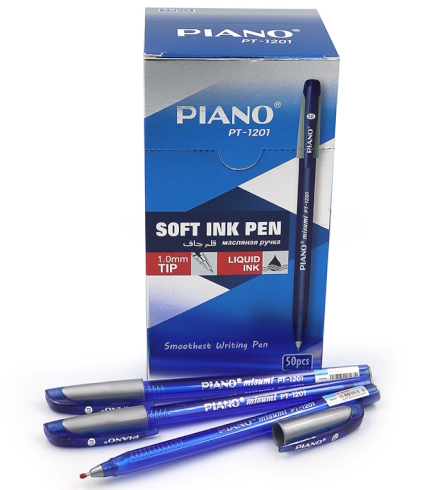 PT-1201 Ручка масляна Piano, 1мм, синя, Soft ink Pen