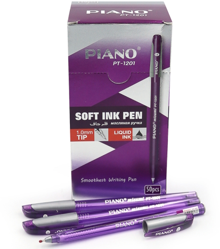 PT-1201 Ручка масляна Piano, 1мм, фіолет., Soft ink Pen