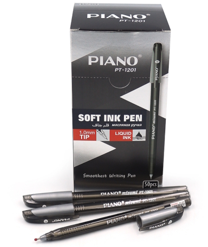 PT-1201 Ручка масляна Piano, 1мм, чорн., Soft ink Pen