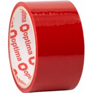 Стрічка клейка пакувальна 48 мм х 30 м Optima, червона, O45304-03