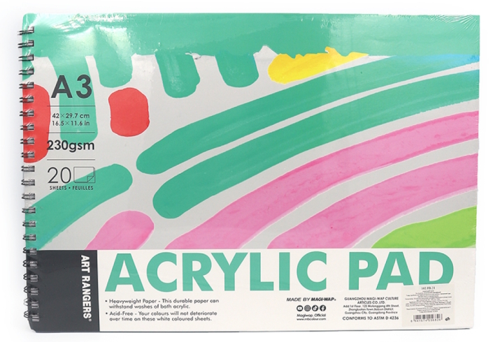 102.PB.21 акрил. папір Art Nation А3, 20стор., 230г/кв.м 1 шт/етик