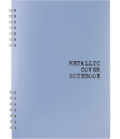 Блокнот А5, пласт. обкл., металік, бічна спіраль, 60 арк., клітинка, блакитний, O25939