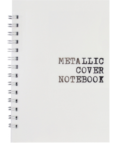 Блокнот А6, пласт. обкл., металік, бічна спіраль, 60 арк., клітинка, білий, O25943