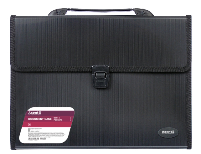 Портфель А4 на 3 відділення,  чорний 1601-01-A AXENT