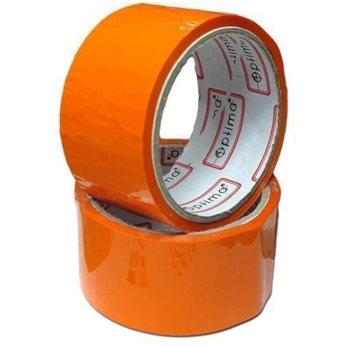 Стрічка клейка пакувальна 48 мм х 30 м Optima, помаранчева, O45304-06