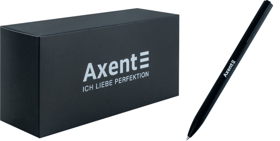 Ручка кулькова автоматична Partner корпус чорний, синя AB1099-01-02-A AXENT