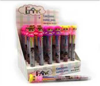 DSCN0660-6 Ручка дитячі. багаокол. автомат 6кол., з іграшкою, mix, 36шт / етик