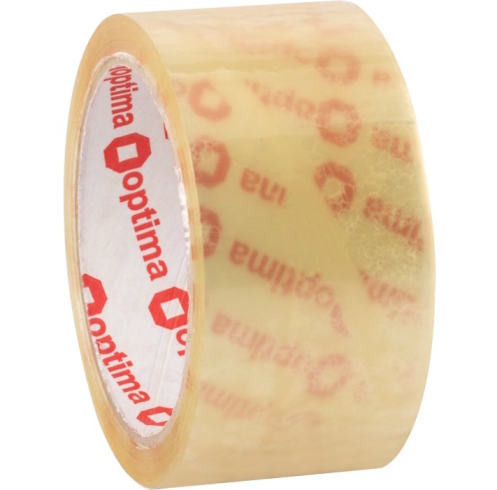 Стрічка клейка пакувальна 48 мм х 50 м х 43 мкм Optima Extra, прозора, O45326