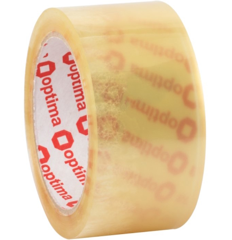 Стрічка клейка пакувальна 48 мм х 70 м х 43 мкм Optima Extra, прозора,O45328