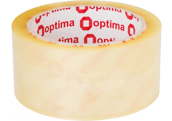 Стрічка клейка пакувальна 48 мм х 60 м х 40 мкм Optima, прозора, O45318