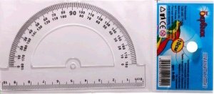 Транспортир, 180град.*100мм, пластик., 9-603, БАРВ