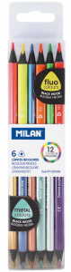 07123306 Набір двоколірних флюоресцент + металік олвців трикутніх. ТМ 
