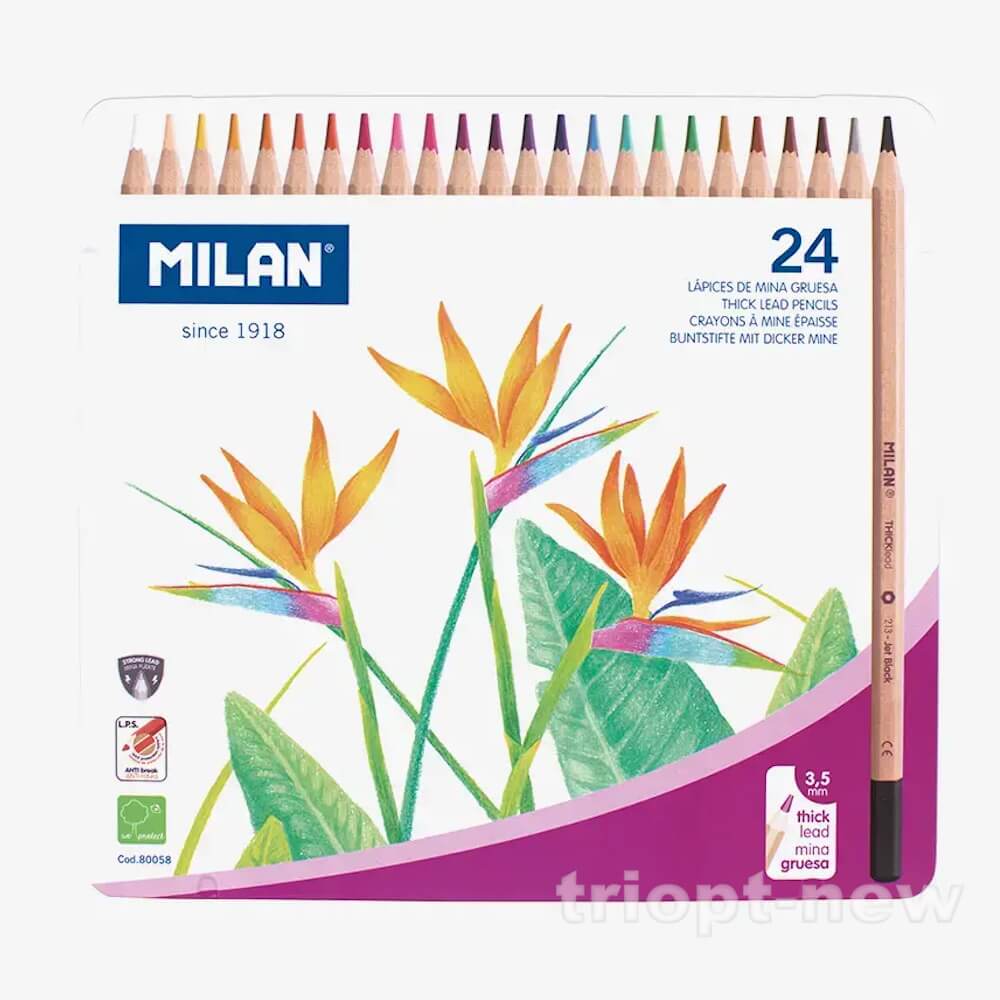 80058 Набір кол.олівців.шестикутних. в мет. футлярі ТМ 