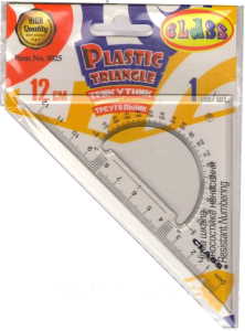 Трикутник, 45 град., 12см, пластик., 9025, CLASS