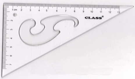 Трикутник, 60 град., 13х7.5см, пластик., 9026, CLASS