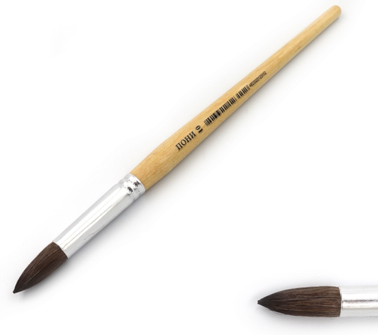 M-10# Пензлики .поні круглі 22см (ГОСТ рос.№10) (Штрих-код) (інд.упак) 1шт/етик