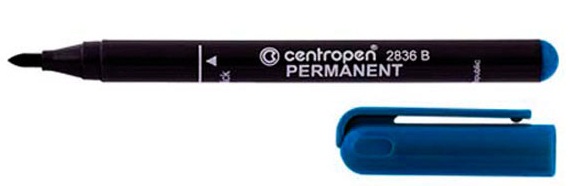 Маркер Permanent 2836 2 мм синій, Centropen 