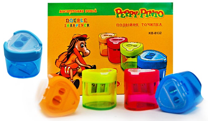 Стругачка з контейнером подвійна 8132, Peppy Pinto