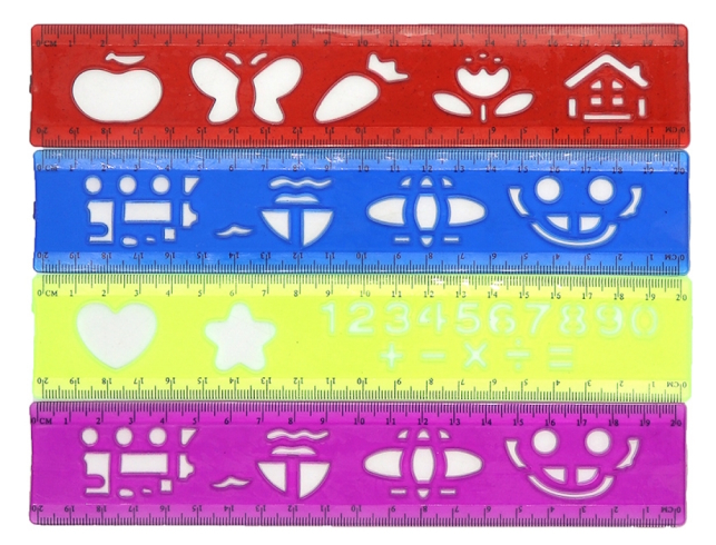 IMG_110549 Лінійка силікон с трафар. 20 см, mix4 1шт/опп/єтік