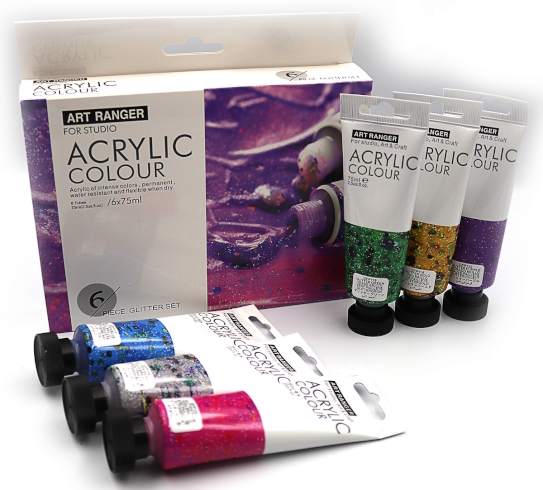 32KRFEA0675T-G Набір фарб акрил глиттер 
