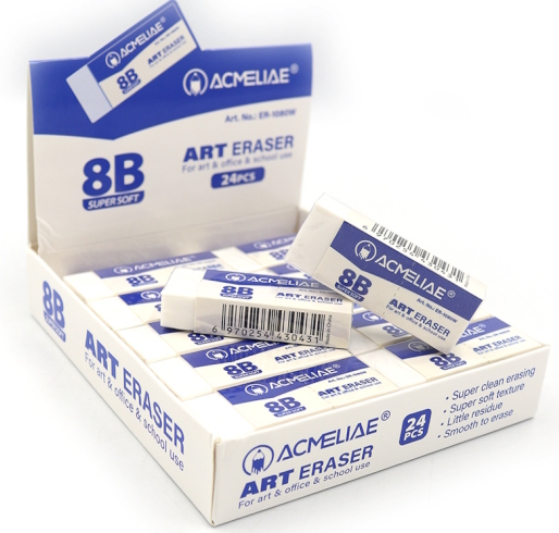 ER-1080W Супер м'який художній ластик Acmeliae 8B 24шт/єтік