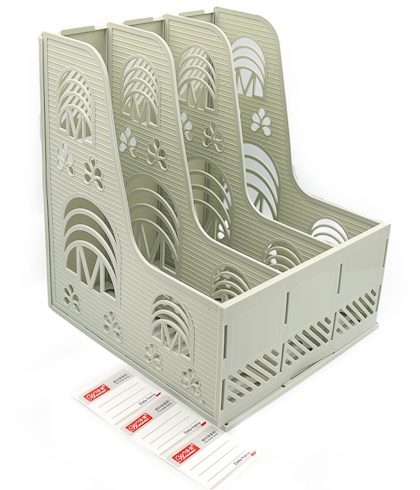 DSCN3087-S Лоток для паперу пластик. вертикал., сірий, 3 секції, 1шт./етик.