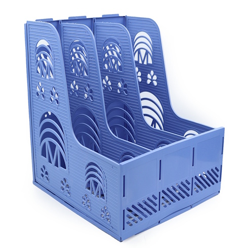 DSCN3087-BL Лоток для паперу пластик. вертикал., синій, 3 секції, 1шт./етик.