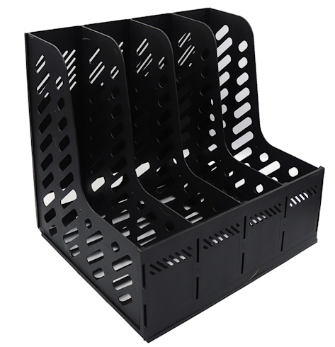 DSCN3089-BK Лоток для паперу пластик. вертикал., чорний, 4 секції, 1шт./етик.