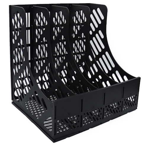 DSCN3090-BK Лоток для паперу пластик. вертикал., чорний, 4 секції, 1шт./етик.