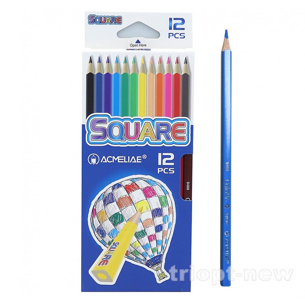 9408-12 Набір квадратн. кольор. олівців Acmeliae Square 12шт. карт. уп., 1шт./етик.