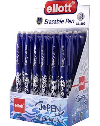 ET-200 Ручка, що стирається ET ELLOT 0,7мм, син., дисплей 24шт/єтік