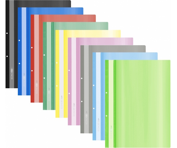 Папка-швидкозшивач А4 Economix Light з перфорацією, 140/100, асорті, E38505