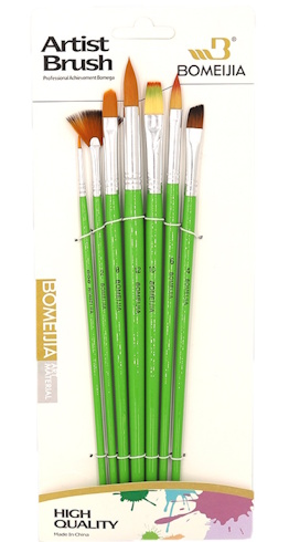 DSCN7670 Набір пензликів 7шт. плоск+ кругл.1шт / етик.