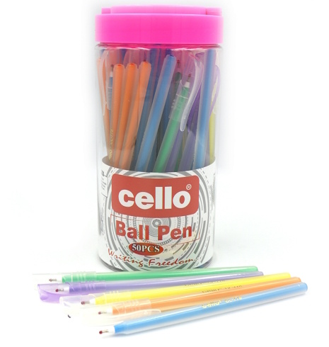 CL778 Ручка масляна Cello синя, банка 50шт