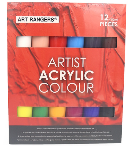 PA15.12080A Набір акрилових фарб Art Rangers professional, 12кол*80мл., 1шт/етик