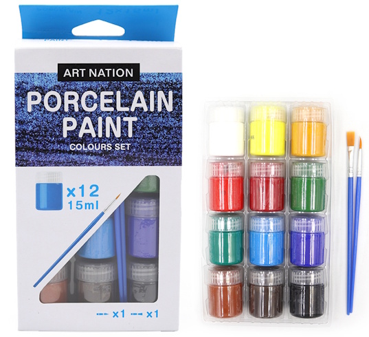 PC1222 Набір фарфорових фарб Art Nation 22 мл*12кол.+2 пензлика 1шт/этик