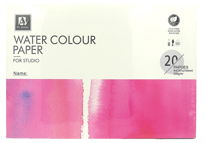 WPA420020 Акварельний папір Art Nation А4, 20стор., 300 г/кв.м 1шт/єтик