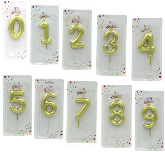 DSCN1571 Свічка для торта Цифри 0-9, mix, блістер, 1шт./етик.