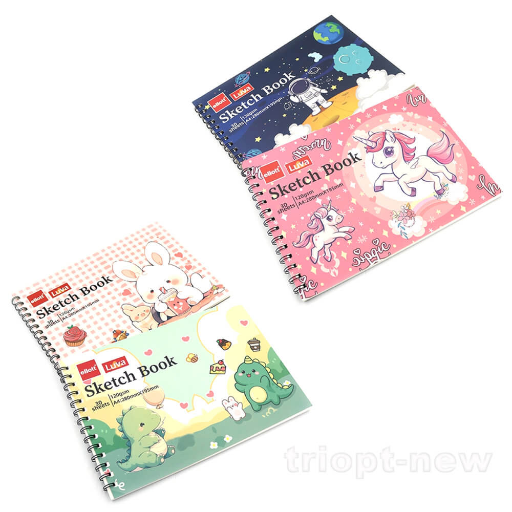 CLBZ-002-A4 Сектчбук для малювання TM Ellot на спіралі 