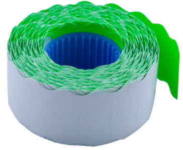 Цінник 26*12мм (1000шт, 12м), фігурний, внутрішня намотка, зелений BM.281202-04