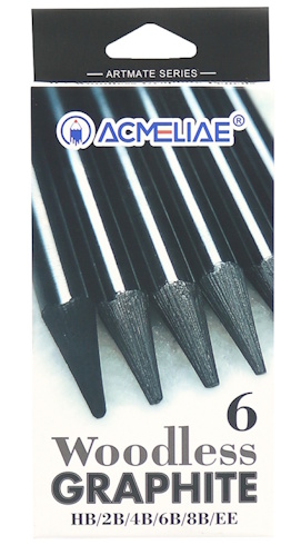 GWP-06 Набір олівців (грифель-корпус)  ч/гр HB/2B/4B/6B/8BEE 