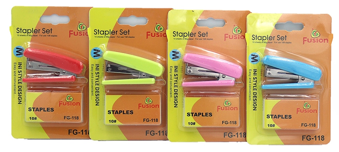 IMG_132640 Набір степлер пласт. корпус №10+скоби, 1шт./етик.