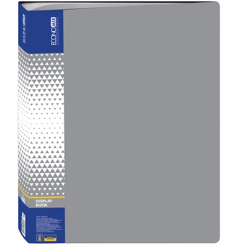 Папка А4 з 60 файлами Economix, сіра, E30606-10