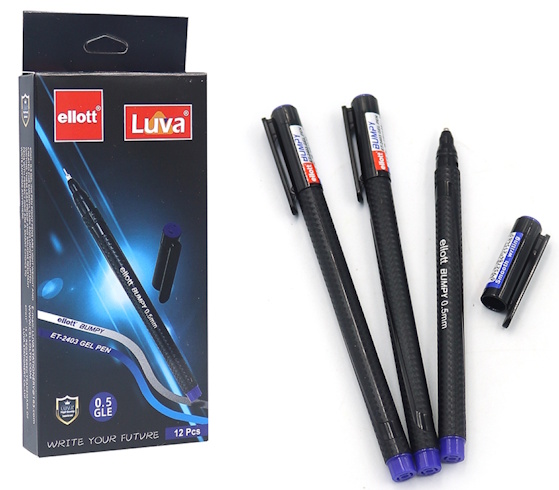 ET-2403 Ручка гель. Ellot син.Bumpy 0.5 12шт/єтік