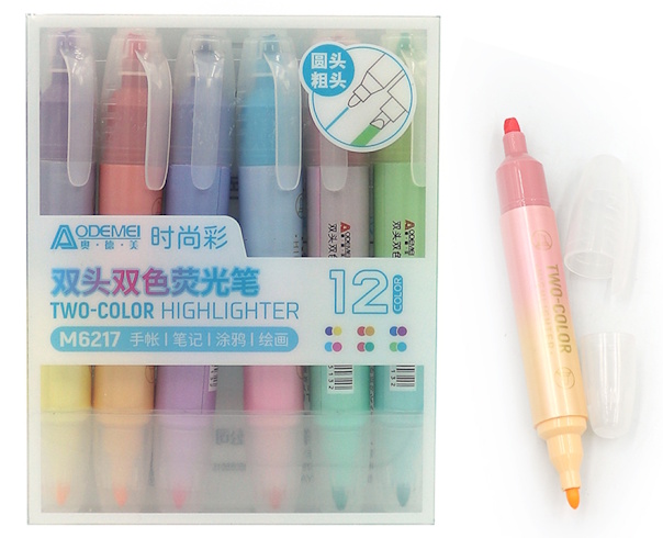 M6217 Набір двустор. текстовиділячів Aodemei 