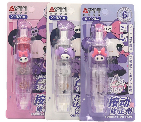 X920A Коректор-стрічка PET Aodemei 6мм*6м KUROMI,1шт./етик.