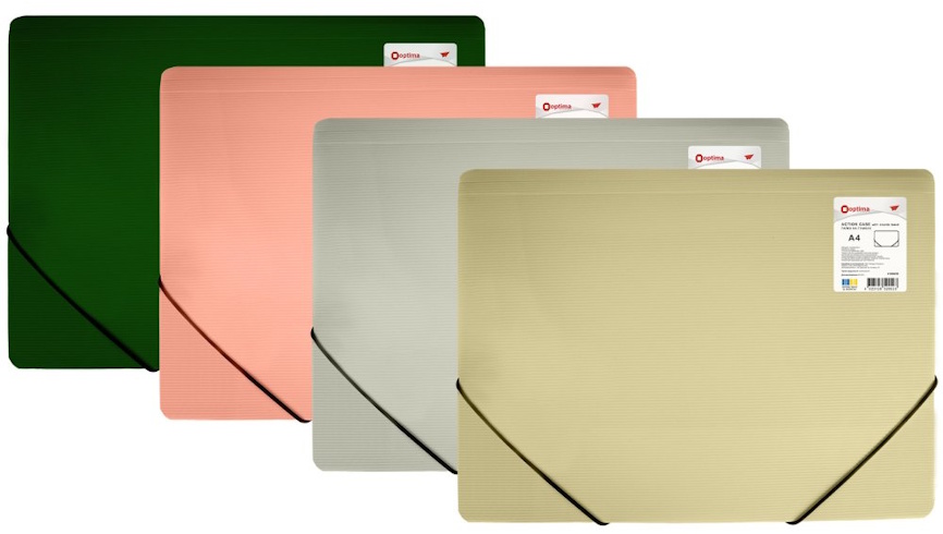 Папка на гумках, А4, OPTIMA, 500 мкм, фактура 